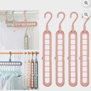Pink Space-Saving Hanger Set, (Set Of 4)
